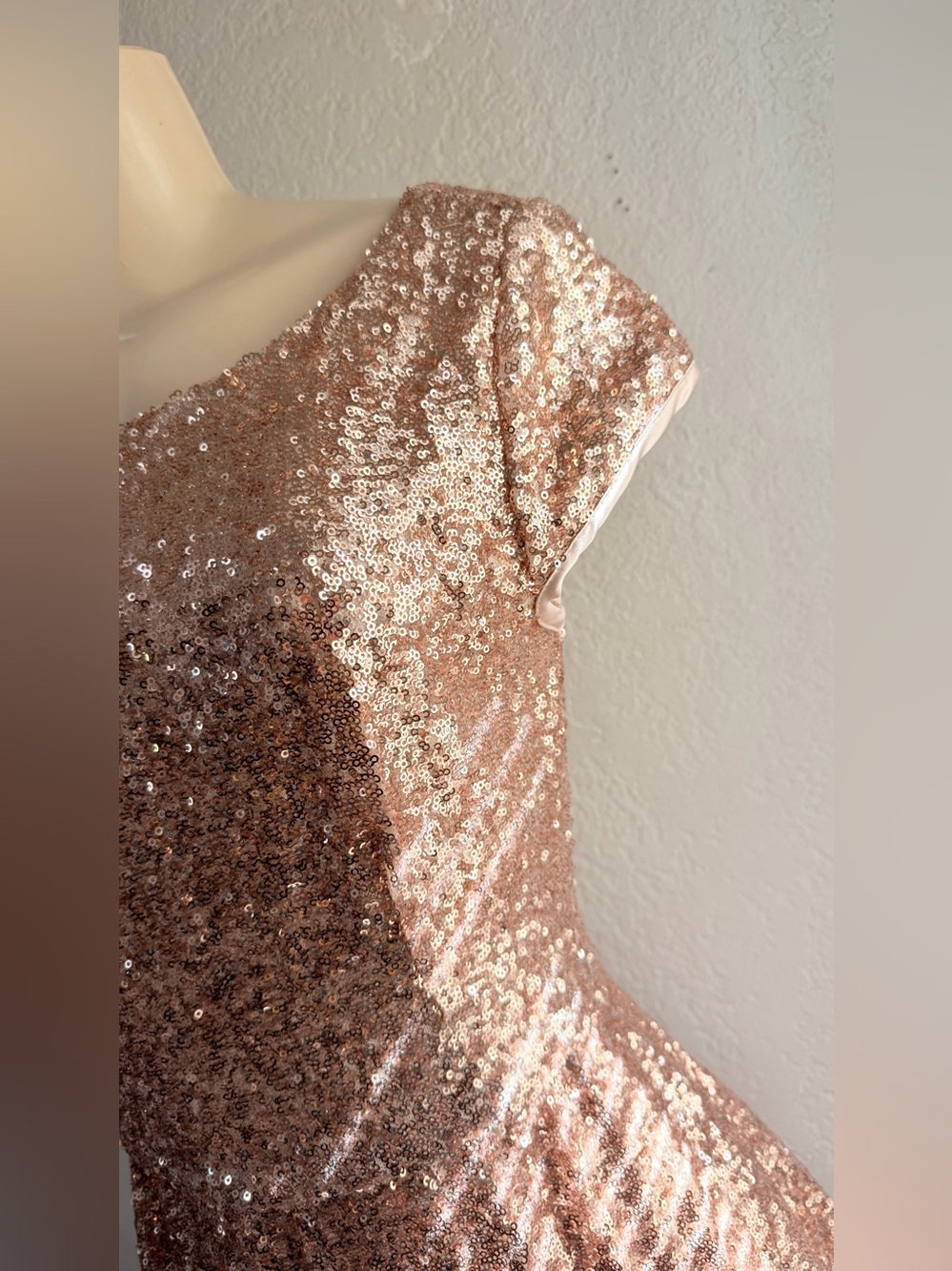Windsor Sequin Fit & Flare Cocktail Dress in Rose Gold - Picture 3 of 14